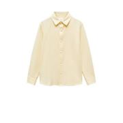 Mango Kids blouse lichtgeel Overhemd Jongens Katoen Klassieke kraag Ef...
