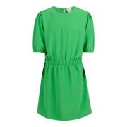 Shoeby jurk groen Meisjes Polyester Ronde hals Effen - 158/164