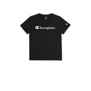 Champion T-shirt met logo zwart Jongens Katoen Ronde hals Logo - 122/1...