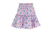 WE Fashion rok met all over print lila Paars Meisjes Gerecycled polyes...