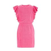 WE Fashion badstof jurk shrimp Roze Effen - 98/104