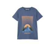 Color Kids T-shirt met printopdruk blauw Jongens Polyester Ronde hals ...