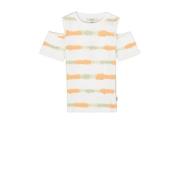Garcia dip-dye T-shirt wit/oranje/geel Meisjes Katoen Ronde hals Dip-d...