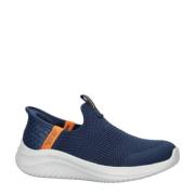 Skechers slip-on sneakers blauw Jongens Textiel Effen - 32