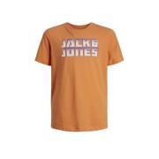JACK & JONES JUNIOR T-shirt JCOKAPPER met logo lichtoranje Jongens Kat...