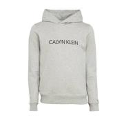 Calvin Klein hoodie met logo grijs melange Sweater Logo - 104