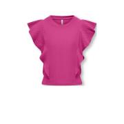 KIDS ONLY GIRL T-shirt KOGNELLA fuchsia Top Roze Meisjes Polyester Ron...