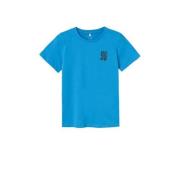 NAME IT KIDS T-shirt NKMHERRA met backprint hardblauw Jongens Katoen R...