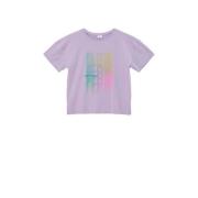 s.Oliver T-shirt met printopdruk lila Paars Meisjes Katoen Ronde hals ...