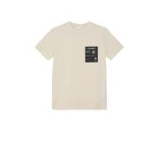 s.Oliver T-shirt beige Jongens Katoen Ronde hals Effen - 176