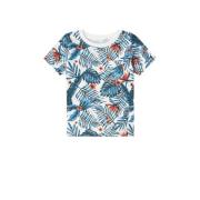 NAME IT MINI T-shirt NMMVALMAS met all over print wit/blauw Jongens Ka...