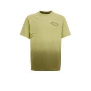 WE Fashion T-shirt met backprint groen Jongens Katoen Ronde hals Backp...