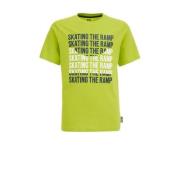 WE Fashion T-shirt met printopdruk high-rise Groen Jongens Katoen Rond...