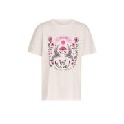 Shoeby T-shirt met printopdruk wit Meisjes Katoen Ronde hals Printopdr...