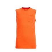 WE Fashion singlet oranje Jongens Polyester Ronde hals Effen - 92