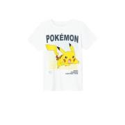 NAME IT KIDS Pokemon T-shirt NKMAMOS met printopdruk wit Jongens Stret...