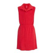 WE Fashion badstof jurk lichtroze Rood Effen - 170/176