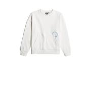 G-Star RAW sweater sweater loose wit/lichtblauw Effen - 128