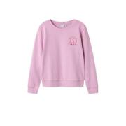 NAME IT KIDS sweater NKFVASACHA met backprint roze Backprint - 134/140