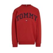 Tommy Hilfiger sweater met logo rood Logo - 140 | Sweater van Tommy Hi...
