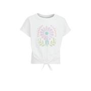 WE Fashion T-shirt met printopdruk wit Meisjes Katoen Ronde hals Print...