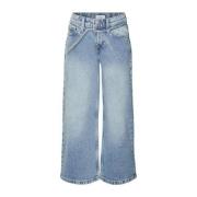 VERO MODA GIRL wide leg jeans VMFLORA MR light blue denim Blauw Effen ...