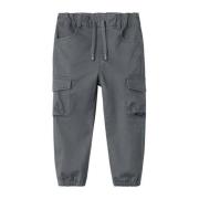 NAME IT MINI regular fit cargobroek NMMBEN donkergrijs Jongens Stretch...