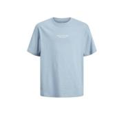 JACK & JONES JUNIOR T-shirt KORVESTERBRO met tekst Blauw Jongens Katoe...