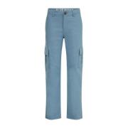 WE Fashion Blue Ridge straight fit cargobroek zachtblauw Jongens Stret...