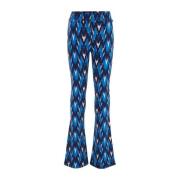 WE Fashion broek met all over print blauw Meisjes Viscose All over pri...