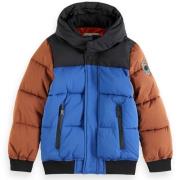 Scotch & Soda gewatteerde winterjas blauw/bruin/zwart Jongens Polyeste...