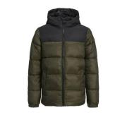 JACK & JONES JUNIOR gewatteerde winterjas JJETOBY van polyester donker...