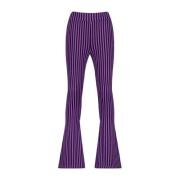 Vingino gestreepte flared broek Safien paars/zwart Meisjes Viscose Str...