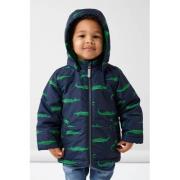 NAME IT MINI gewatteerde winterjas NKMMAX van polyester donkerblauw/gr...