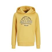 JACK & JONES JUNIOR hoodie JJELOGO met logo honinggeel Sweater Logo - ...