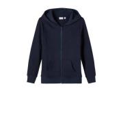 NAME IT KIDS sweatvest NKMNESWEAT donkerblauw Effen - 158/164