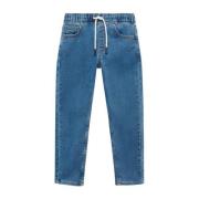 Mango Kids slim fit jeans medium blue Blauw Jongens Stretchdenim Effen...