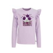 WE Fashion gestreepte longsleeve slate purple Paars Meisjes Stretchkat...