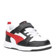 Puma Rebound v6 Low sneakers wit/rood/zwart Jongens/Meisjes Imitatiele...