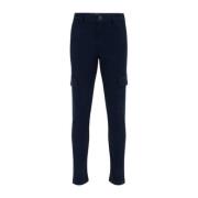 WE Fashion slim fit cargobroek royal navy Jongens Stretchkatoen Effen ...