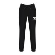 Vingino tapered fit joggingbroek Basic met printopdruk zwart Jongens S...