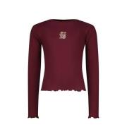 Raizzed longsleeve donkerrood Meisjes Stretchkatoen Ronde hals Effen -...