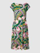 Knielange jurk van katoen met bloemenprint