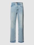 Regular fit jeans met gerafelde boorden, model 'Open Hem'