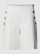 Korte linnen broek met sierknopen, model 'BRADY'