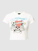 T-shirt met motiefprint, model 'LOVE KILLS BABY'