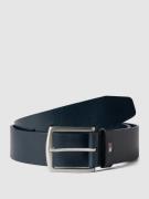 Leren riem met logo-applicatie