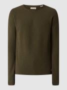 Gebreide pullover met labelpatch, model 'HILL'