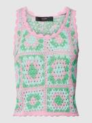 Top met broderie anglaise, model 'VEA'