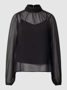 Semi-transparant blouseshirt met opstaande kraag, model 'RHEA'